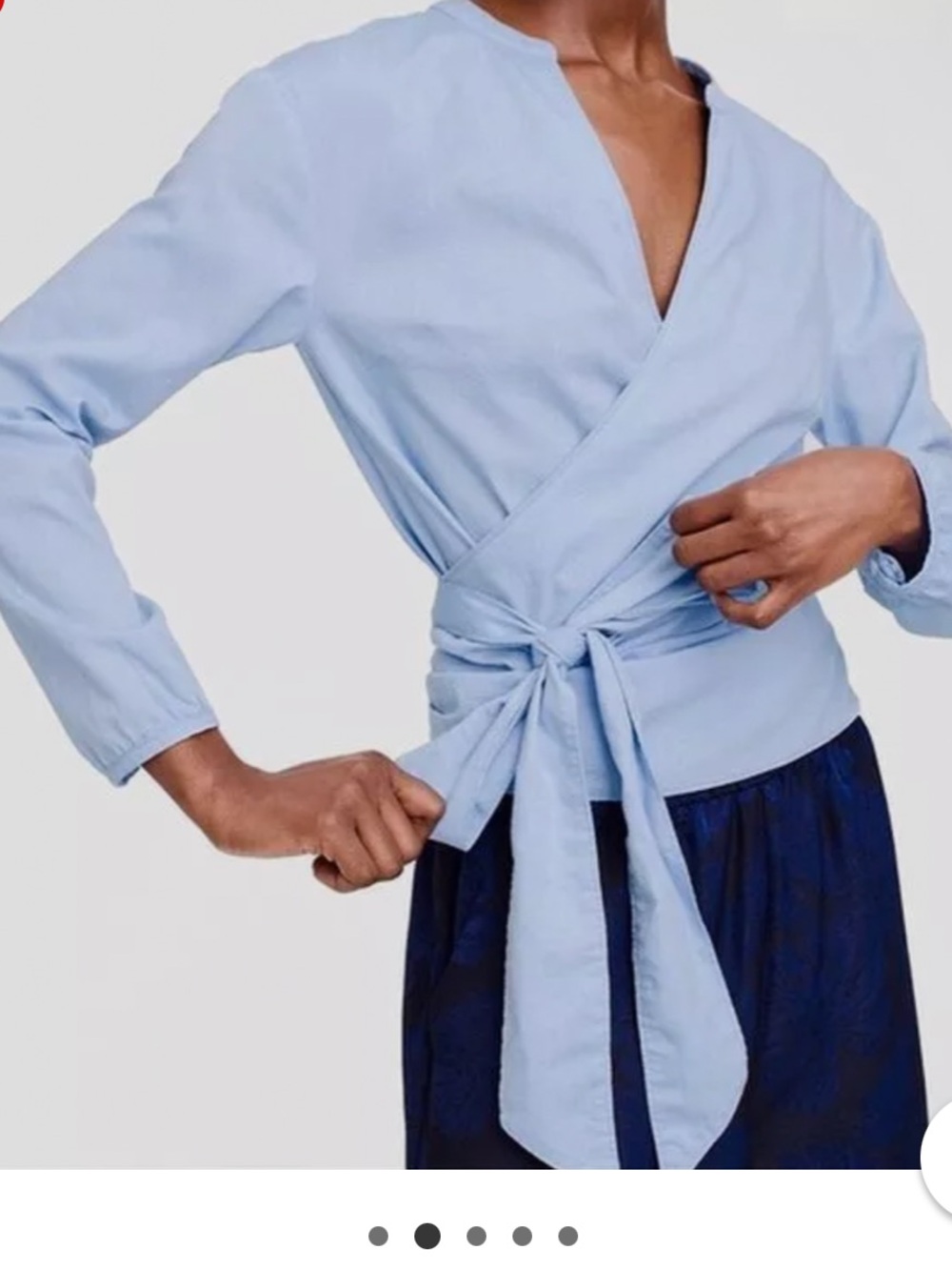 J. Crew Blue Powder Blue Cotton Sarah Wrap Surplice medium